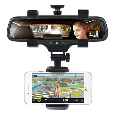 Soporte Celular 360 Espejo Holder Rotatorio Auto Portatil Negro