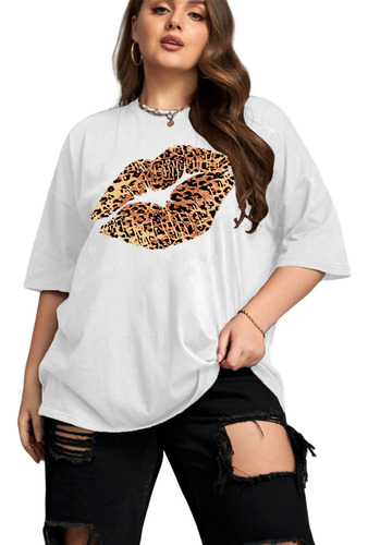 Camiseta Blogueira Animal Print Plus Size Aesthetic Tumblr