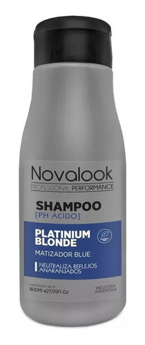 Matizador Shampoo 800 Ml Blue Novalook Platinium Blonde Azul