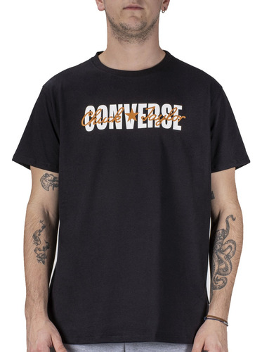 Remera Converse All Star Modelo Mixed Logo Negro Exclusiva