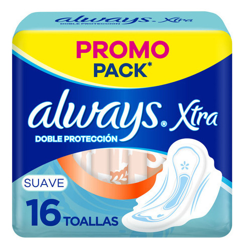 Always Xtra Doble Protección Suave Toallitas Femeninas 16u.