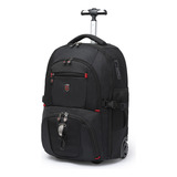 Mochila Executiva Rodinhas Notebook Swissport Reforçada Cor Preto