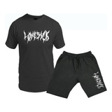 Conjunto Remera Y Short Corto Bermuda Lovesick/ Dark 