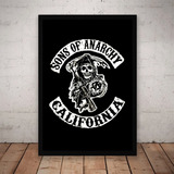 Cuadro Sons Of Anarchy 51x36 Marco Madera Vidrio Poster