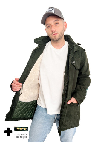 Customs Ba Camperas Hombre Parka Corderito Campera Capucha 