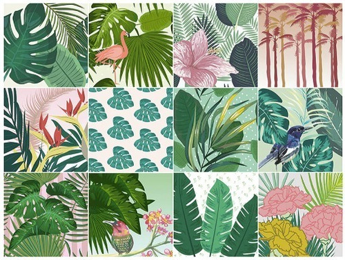 Azulejos Autoadesivos 15x15cm, Valdeco, Tropical