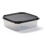 Tupperware Modular Quadrada  1,2 Litros - Natural/preto