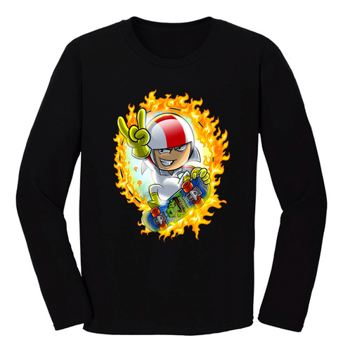 Remera Kick Buttowski Mangas Largas Algodón