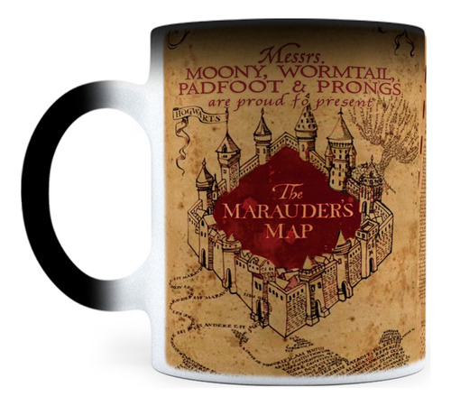 Taza Mágica Mapa Merodeador Personalizada Harry Potter