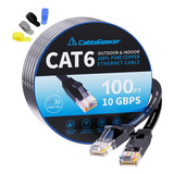 Cable Ethernet Cat 6 De 100 Pies, Interior Y Exterior, Cable