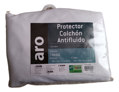 Protector Antifluidos Blanco Cama Doble 