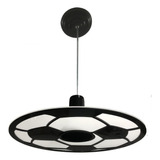 Lustre Pendente Bola De Futebol 33cm Preto E Branco