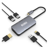 Hub Usb-c 5 En 1 Rubu A Hdmi Usb 2.0/3.0 Con Pd Y Mas