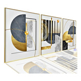 Quadros Decorativos Geométrico Moderno Dourado Sala
