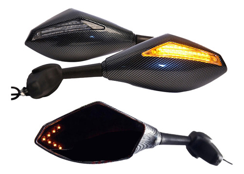 Espejo Retrovisor Con Intermitentes Led 2pzs Para Moto Moda