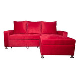 Sala Esquinera Baúl Cama Modular Roja R21 Muebles