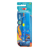 Escova Dental Macia Hot Wheels Condor Júnior Cabeça P Grátis Estojo Protetor