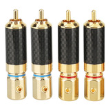 4 Peças De Plugue Rca Banhado A Ouro, Conector Rca Durável,