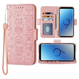 Funda Cartera Para Samsung Galaxy Note 9 Rosa Dorado Pie - 2