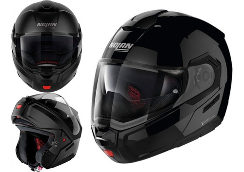 Casco Nolan N90-3 03 Classic N-com Negro Brillo Abatible 