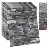 Laminas  Ladrillo Piedras Grises  Adhesiva Pack De 10 Pared