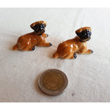 Animales Perros Pug Miniatura. Porcelana Bone China