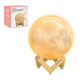 Redlemon Lámpara De Luna En Impresión 3d, Réplica Exacta De La Superficie Lunar, 2 Colores De Luz Led, Batería Recargable, Portátil. Ideal Para Regalar O Decorar Cualquier Espacio. Grande (18 Cm)