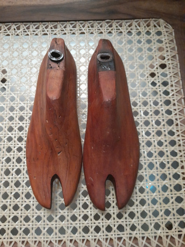 Forma De Sapato Antiga Em Madeira Para Decoração 34 (par)