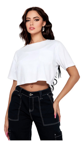Crop Top Over Size Sexy Mujer Moda Casual