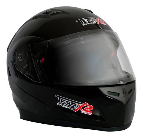 Casco Techx2 F953 Abatible Negro Ecer22-05 Lente Interno