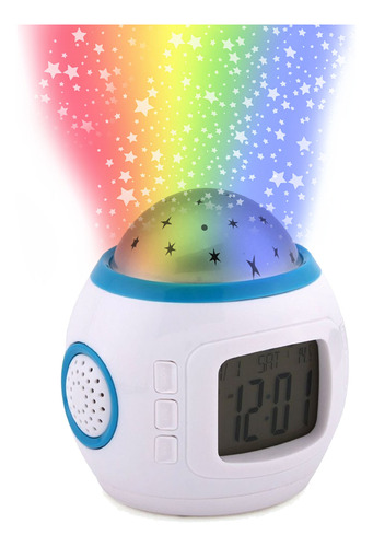 Reloj Despertador Alarma Proyector Estrellas Luces Led Noche