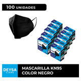 Mascarillas Kn95, 5 Capas, 10 Un, 10 Cajas (100un) Negro.