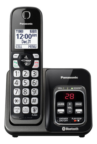 Teléfono Panasonic Kx-tg3760 Inalámbrico - Color Negro