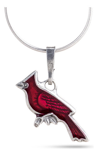 Danforth Collar De Cardenal Rojo Cadena De Plata De Ley 18 A