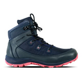 Botas Outdoor Para Mujer, Wolker Jumper Azul / Rosado, Cuero