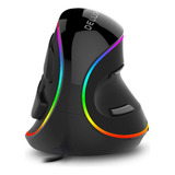 Delux Ratón Ergonómico, Mouse Vertical Rgb Grande Con Cab.