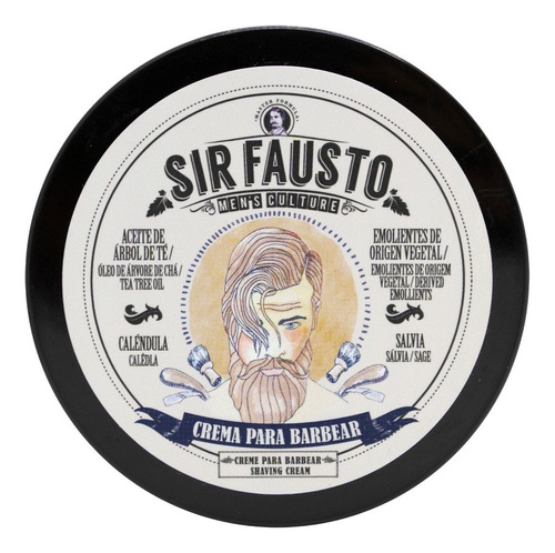 Bálsamo Para Barba Sir Fausto Crema Para Afeitar Fragancia Natural De 50ml