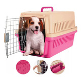 Transportadora Para Perro Gato Jaula Mascota Kennel Chico 48 Color Rosa