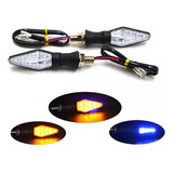 Luz Direccional Doble Color Ámbar Y Azul Motocicleta X 4 U/s