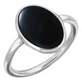 Anillo De Ónix Negro Plata De Ley | Anillo Ovalado De ...