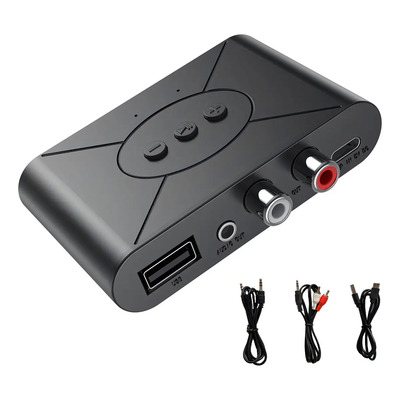 Receptor Auxiliar Bluetooth 5.3 Nfc Entradas Aux 3.5 Mm + Rca + Usb Compatible Con Autos Y Altavoces Clásicos Reproduce Usb Incluye Cables Rca, Aux Y Alimentación Type-c Sin Batería Jeeyee | MercadoLibre