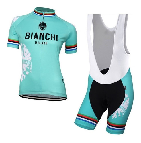 Uniforme Ciclismo Bianchi Mujer Jersey  Short Bib Bici Ruta 