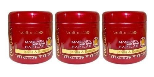 Mascara Capilar Volbucle Anti Caspa Caida  Biotina Kit X 3