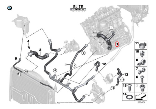 Manguera Superior Radiador Bmw Serie 1' E87 118i Foto 2