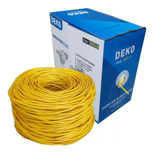 Cabo De Rede Cat5e Deko 4 Pares Caixa Com 305m Amarelo