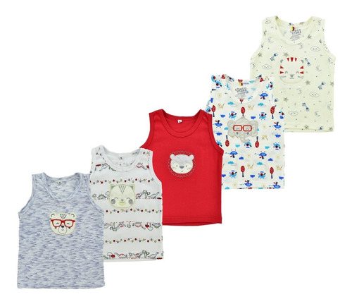 Esqueletos Niño X 5 Unidades Bebé Camisetas Tipo Carters