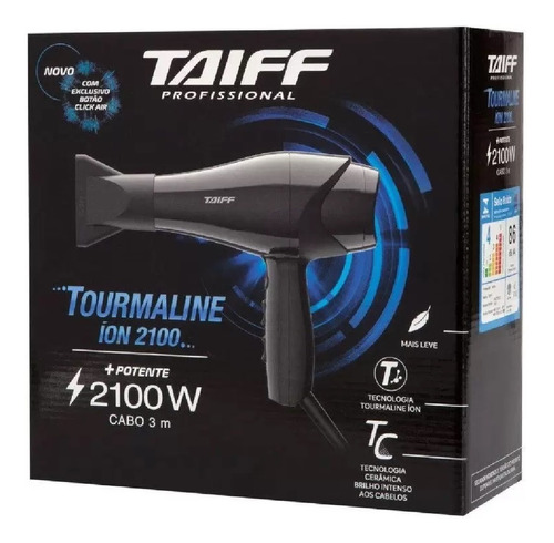 Taiff Secador De Cabelo New Tourmaline 2100w  Preto  127v