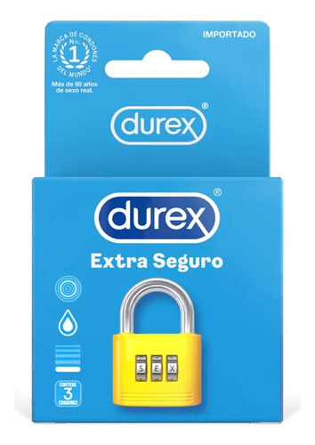 Condones Durex Extra Seguro X 3und - Unidad a $2214