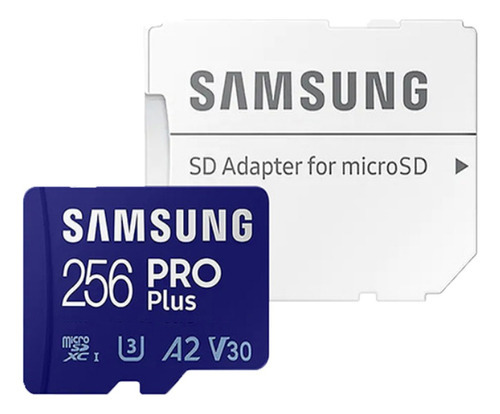 Cartão De Memória Micro Sd Samsung Pro Plus + Adap 256gb 4k