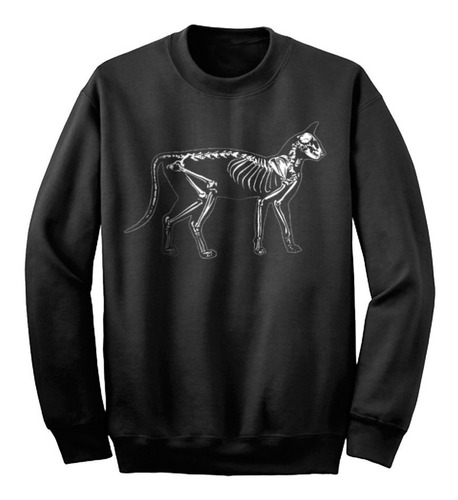 Sudadera-sueter Dama - Gato Esqueleto - Skull, Goth Punk